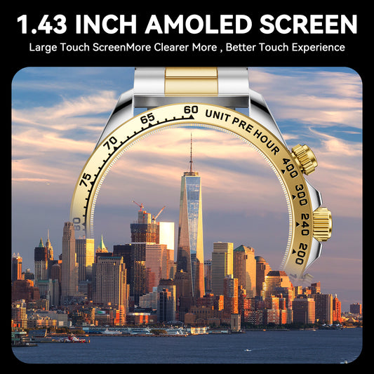 Smart Watch for Android and iPhone, IP68 Waterproof Smartwatch for Women Men 180+ Sports Modes 1.43-inch Fitness Tracker, Smart Watch with Bluetooth Call(Answer/Make Calls), for Gift Black