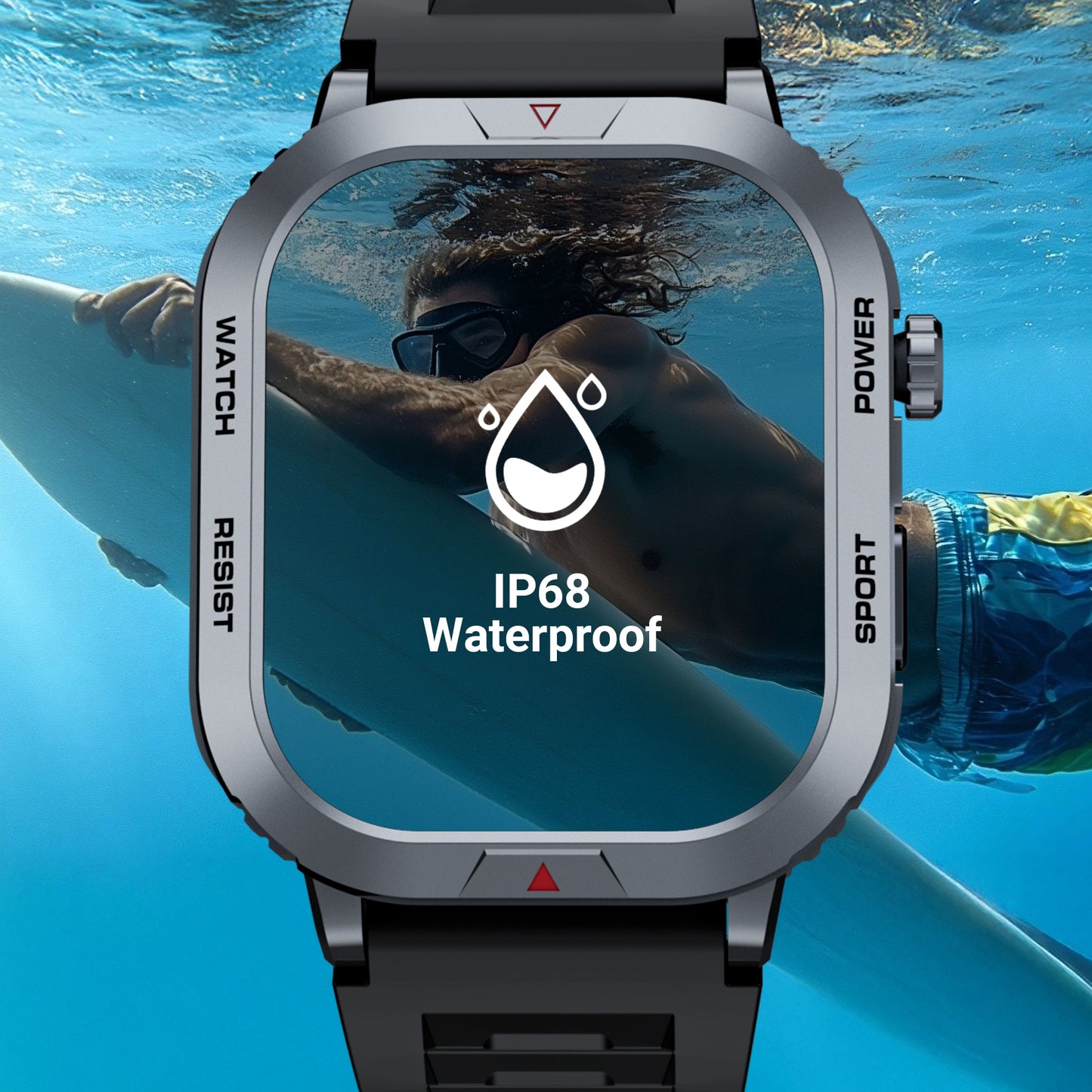 STA Smart Watch,IP68 Waterproof Smartwatch for Women Men 180+ Sports Modes,2.01-inch Fitness Tracker with Bluetooth Call(Answer/Make Calls) STA Smartwatch Compatible with Android and iPhone (Black)