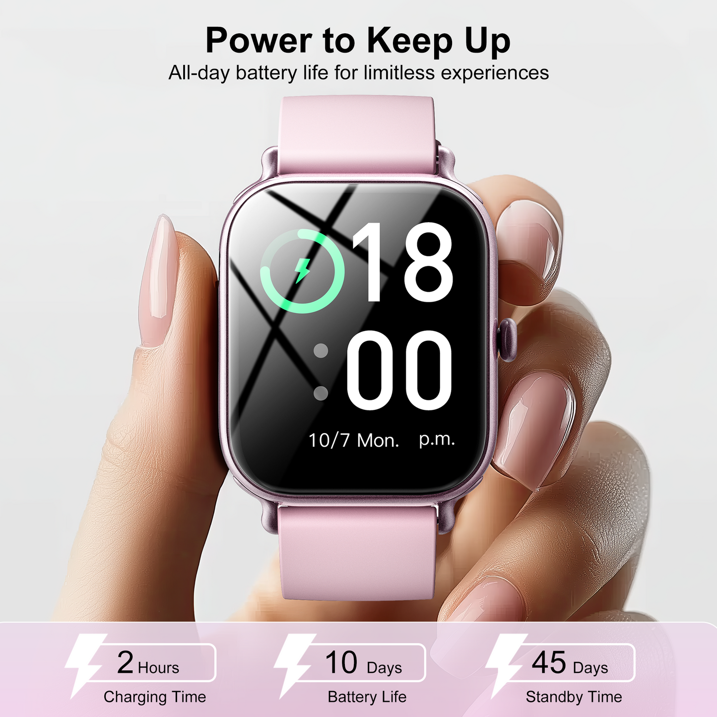STA Smart Watch,IP68 Waterproof Smartwatch for Women Men 180+ Sports Modes,1.95-inch Fitness Tracker with Bluetooth Call(Answer/Make Calls) STA Smartwatch Compatible with Android and iPhone (Pink)