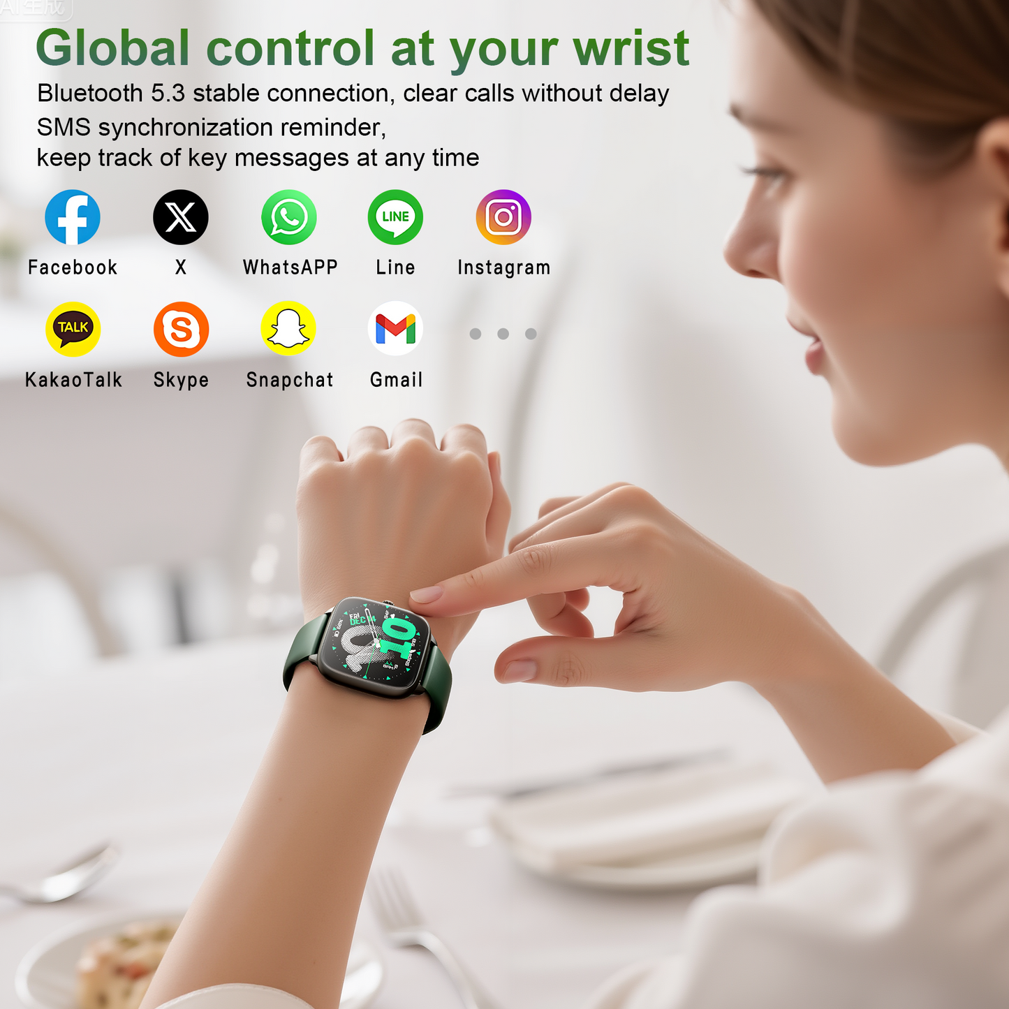 STA Smartwatch – Fitness and Sleep Tracker with 1.72" HD Display, Precise GPS, Call and Messaging, 24/7 Sleep Monitoring, 100+ Professional Sports Modes, Ideal for Sleep and Sports