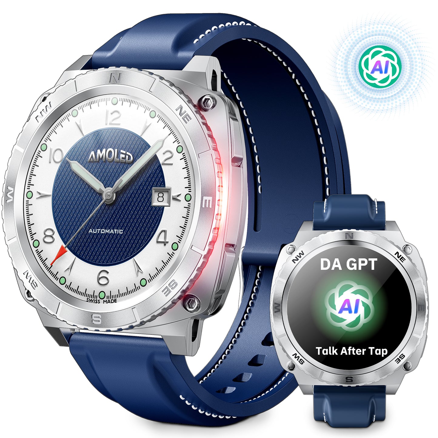 Smart Watch for Android and iPhone, Rotation Waterproof with Mechanical Feel Smartwatch for Women Men 1.43-inch Fitness Tracker, Smart Watch with Bluetooth Call(Answer/Make Calls)