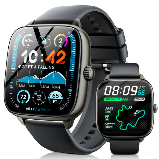 STA Smartwatch – Fitness and Sleep Tracker with 1.72" HD Display, Precise GPS, Call and Messaging, 24/7 Sleep Monitoring, 100+ Professional Sports Modes, Ideal for Sleep and Sports（Black）