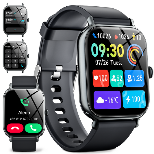 STA Smart Watch for Android and iPhone, 1.95"Smartwatch for Men Women, Answer/Make Call, 180+ Sports Modes Fitness Activity Tracker, IP68 Waterproof (Black)