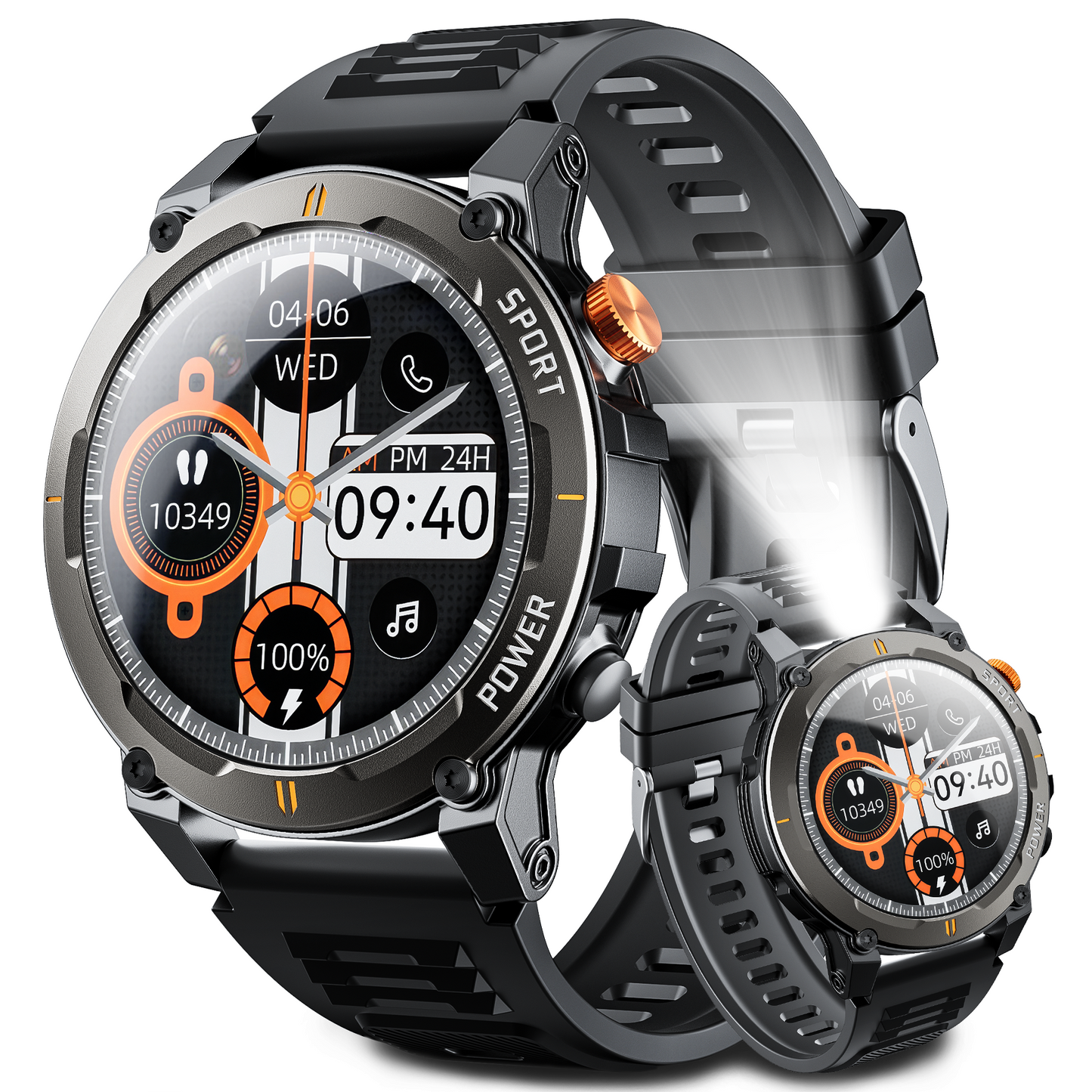 Smart Watch for Android and iPhone, IP68 Waterproof Smartwatch for Women Men 180+ Sports Modes 1.52-inch Fitness Tracker, Smart Watch with Bluetooth Call(Answer/Make Calls), for Gift Black
