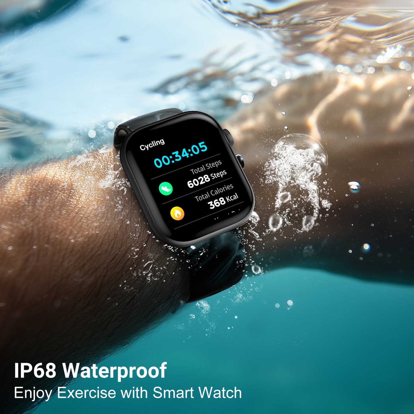 STA Smart Watch,IP68 Waterproof Smartwatch for Women Men 180+ Sports Modes,2.01-inch Fitness Tracker with Bluetooth Call(Answer/Make Calls) STA Smartwatch Compatible with Android and iPhone Black