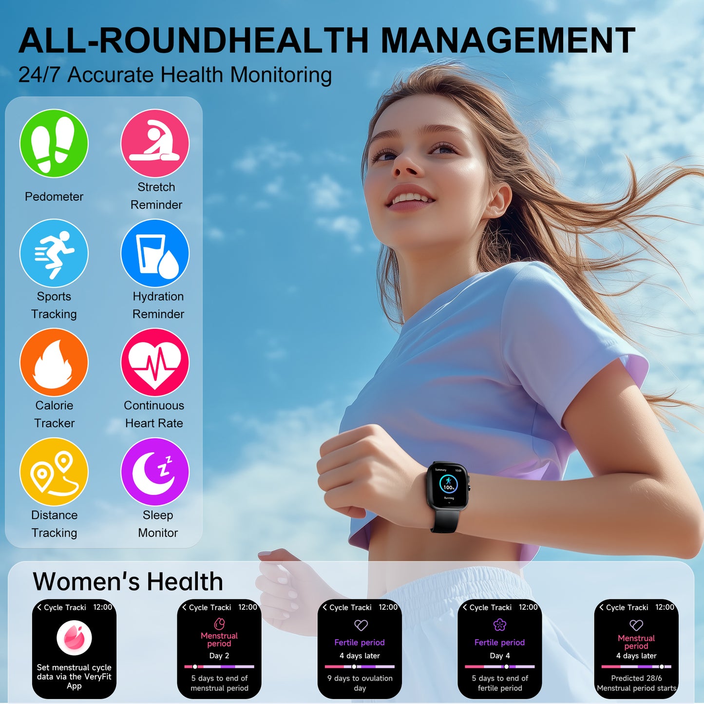 STA Smart Watch,IP68 Waterproof Smartwatch for Women Men 180+ Sports Modes,2.01-inch Fitness Tracker with Bluetooth Call(Answer/Make Calls) STA Smartwatch Compatible with Android and iPhone Black