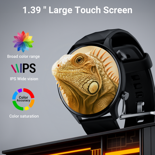 Smart Watch for Android and iPhone, IP68 Waterproof Smartwatch for Women Men 180+ Sports Modes 1.39-inch Fitness Tracker, Smart Watch with Bluetooth Call(Answer/Make Calls), for Gift Black