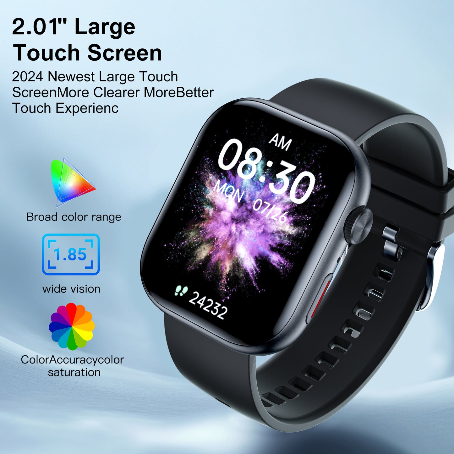 STA Smart Watch,IP68 Waterproof Smartwatch for Women Men 180+ Sports Modes,2.01-inch Fitness Tracker with Bluetooth Call(Answer/Make Calls) STA Smartwatch Compatible with Android and iPhone Black