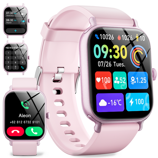STA Smart Watch,IP68 Waterproof Smartwatch for Women Men 180+ Sports Modes,1.95-inch Fitness Tracker with Bluetooth Call(Answer/Make Calls) STA Smartwatch Compatible with Android and iPhone (Pink)