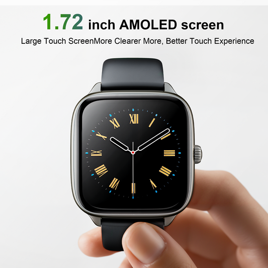 STA Smartwatch – Fitness and Sleep Tracker with 1.72" HD Display, Precise GPS, Call and Messaging, 24/7 Sleep Monitoring, 100+ Professional Sports Modes, Ideal for Sleep and Sports（Black）