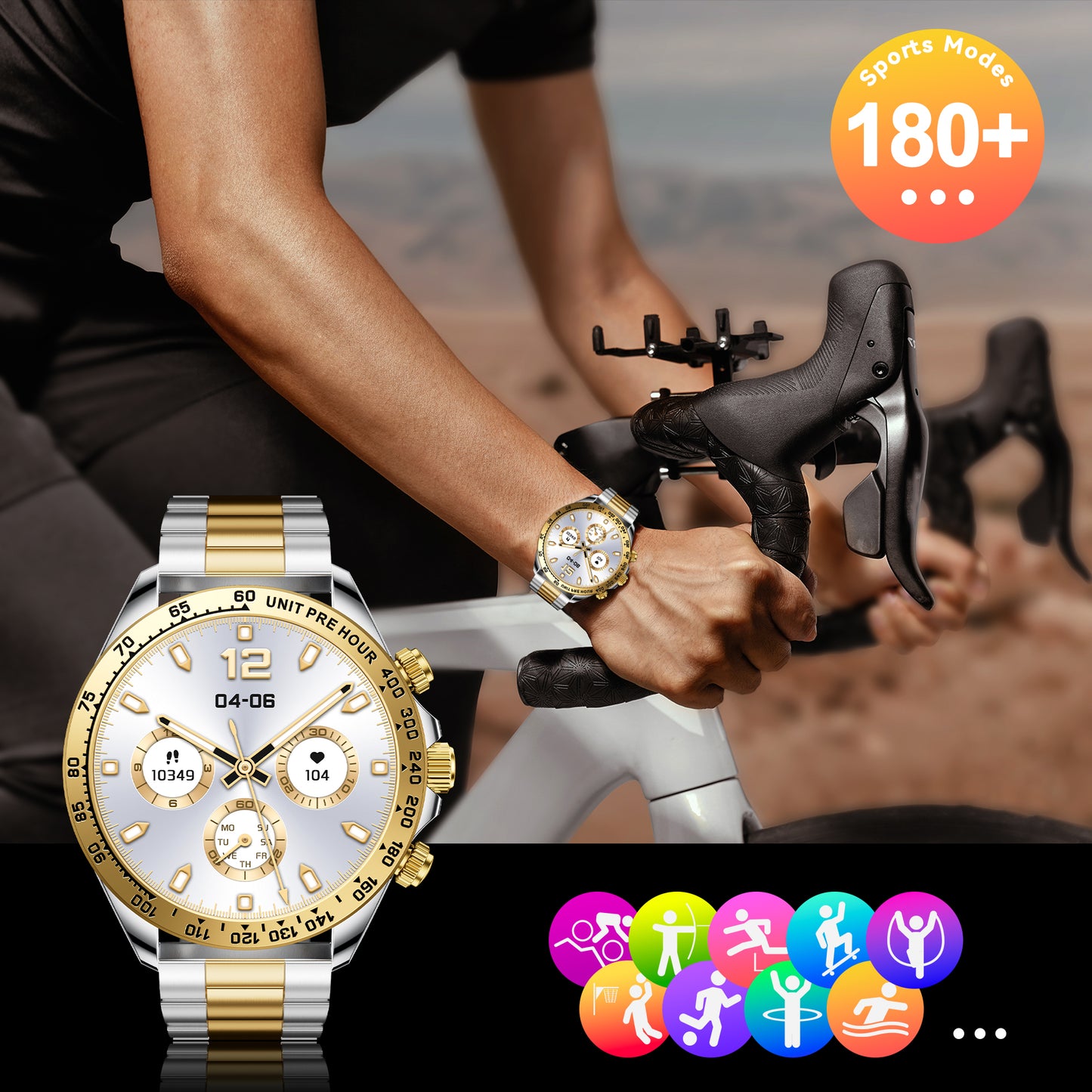 Smart Watch for Android and iPhone, IP68 Waterproof Smartwatch for Women Men 180+ Sports Modes 1.43-inch Fitness Tracker, Smart Watch with Bluetooth Call(Answer/Make Calls), for Gift Black