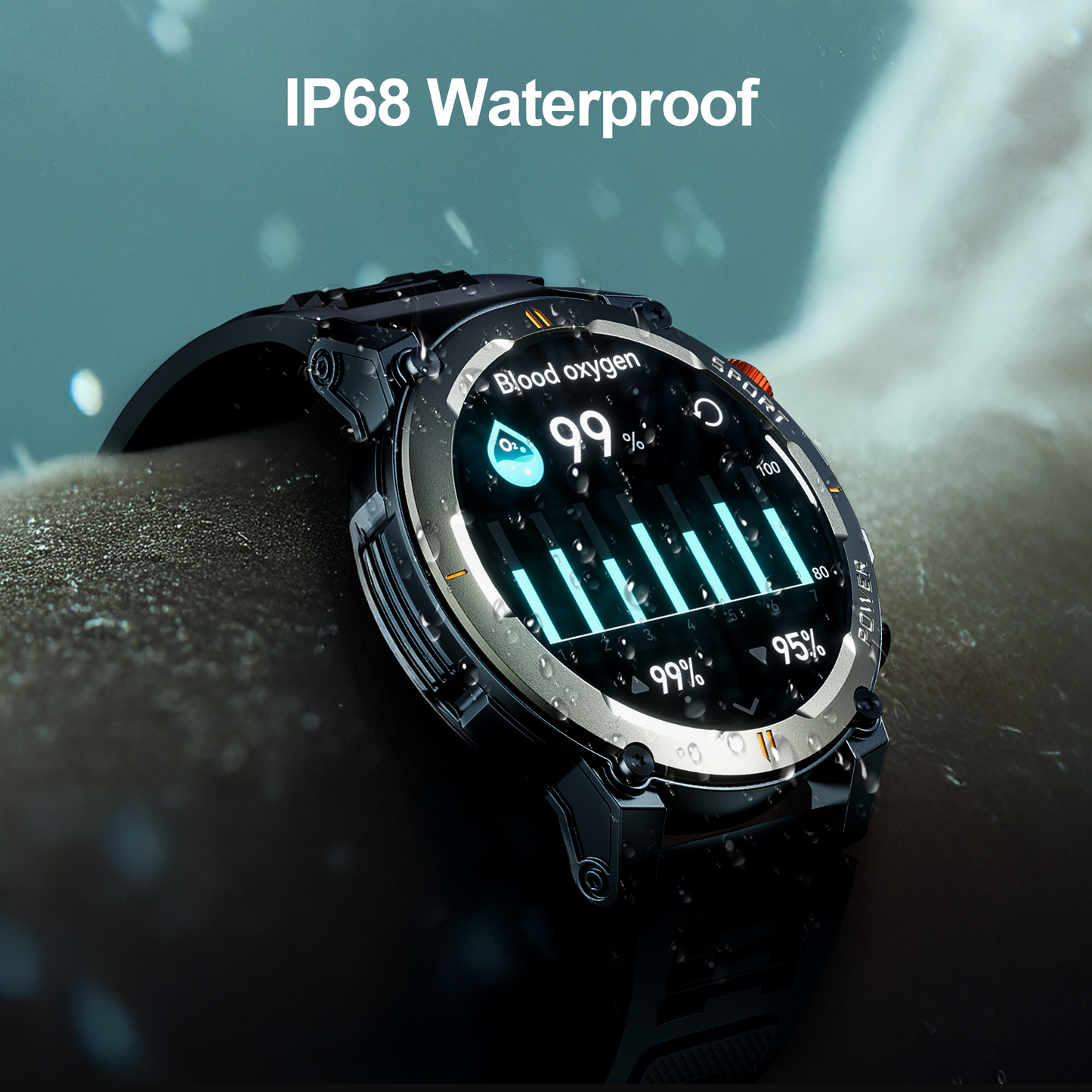 Smart Watch for Android and iPhone, IP68 Waterproof Smartwatch for Women Men 180+ Sports Modes 1.52-inch Fitness Tracker, Smart Watch with Bluetooth Call(Answer/Make Calls), for Gift Black