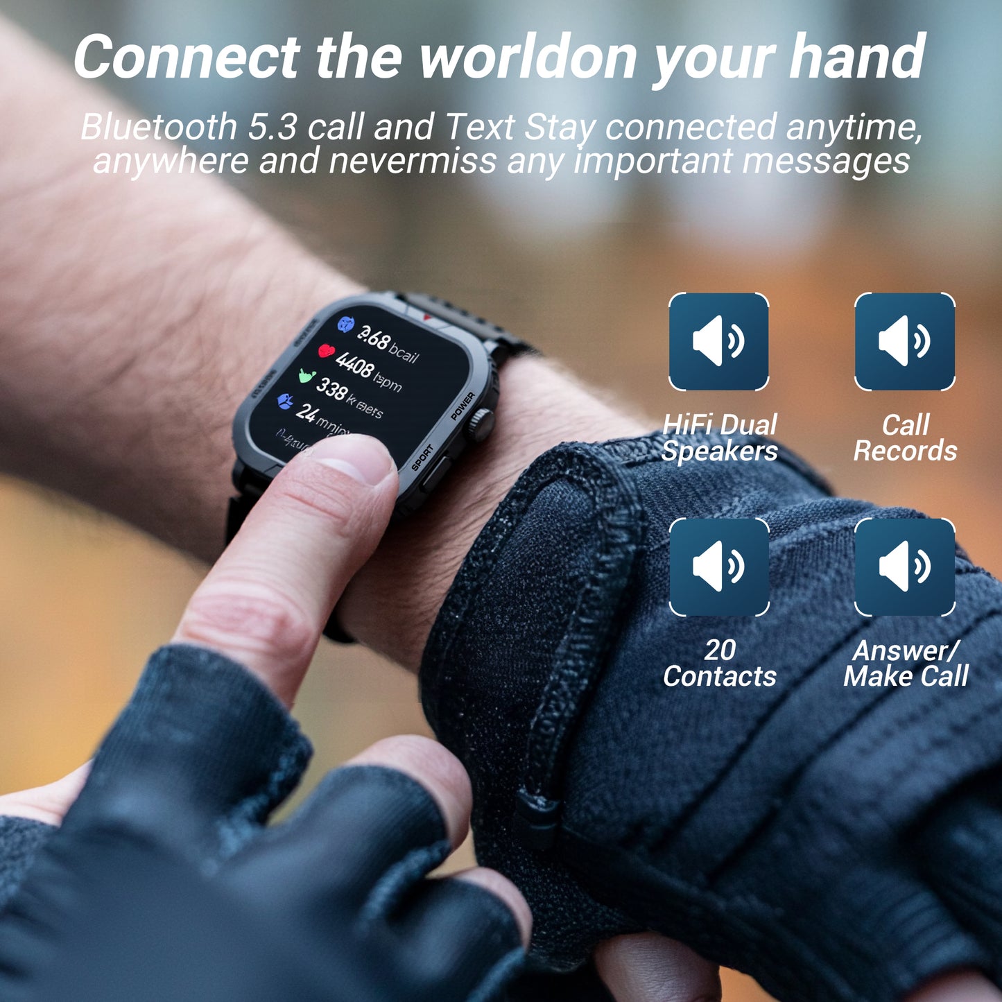 STA Smart Watch,IP68 Waterproof Smartwatch for Women Men 180+ Sports Modes,2.01-inch Fitness Tracker with Bluetooth Call(Answer/Make Calls) STA Smartwatch Compatible with Android and iPhone (Black)