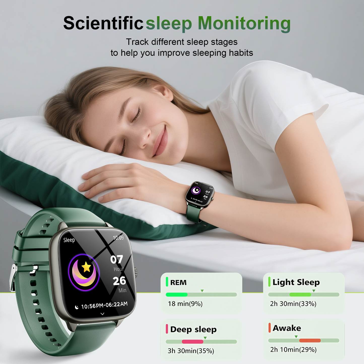 STA Smartwatch – Fitness and Sleep Tracker with 1.72" HD Display, Precise GPS, Call and Messaging, 24/7 Sleep Monitoring, 100+ Professional Sports Modes, Ideal for Sleep and Sports