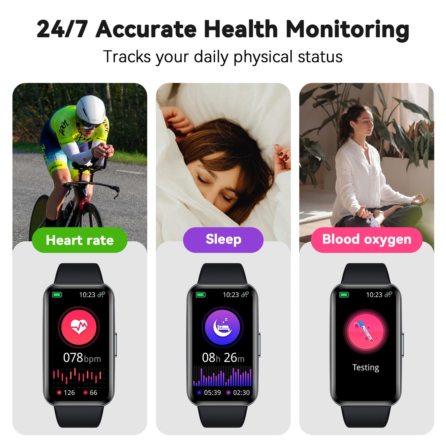 STA Smart Watch,IP68 Waterproof Smartwatch for Women Men 180+ Sports Modes,1.47-inch Fitness Tracker with Bluetooth Call(Answer/Make Calls) STA Smartwatch Compatible with Android and iPhone (Black）