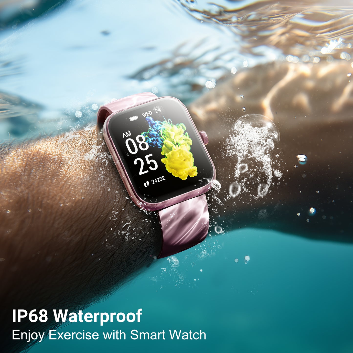 STA Smart Watch,IP68 Waterproof Smartwatch for Women Men 180+ Sports Modes,1.85-inch Fitness Tracker with Bluetooth Call(Answer/Make Calls) STA Smartwatch Compatible with Android and iPhone (Pink)