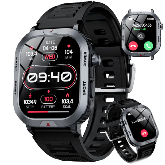 STA Smart Watch,IP68 Waterproof Smartwatch for Women Men 180+ Sports Modes,2.01-inch Fitness Tracker with Bluetooth Call(Answer/Make Calls) STA Smartwatch Compatible with Android and iPhone (Black)