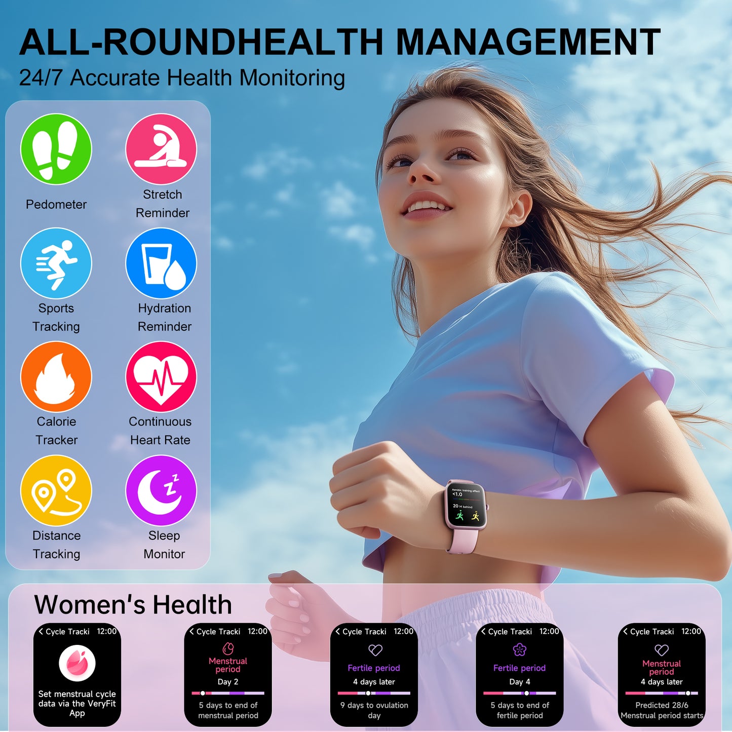 STA Smart Watch,IP68 Waterproof Smartwatch for Women Men 180+ Sports Modes,1.85-inch Fitness Tracker with Bluetooth Call(Answer/Make Calls) STA Smartwatch Compatible with Android and iPhone (Pink)