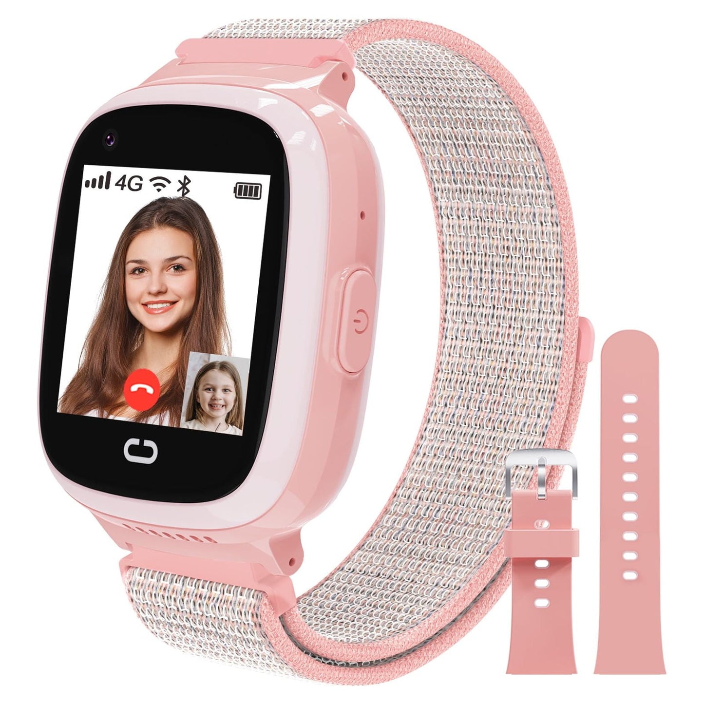 Smartwatch for Kids with GPS 4G HD Touchscreen Watch with Phone GPS Tracker Real-Time Location SOS Video Call Voice Chat Camera for Boys Girls Gift Pink