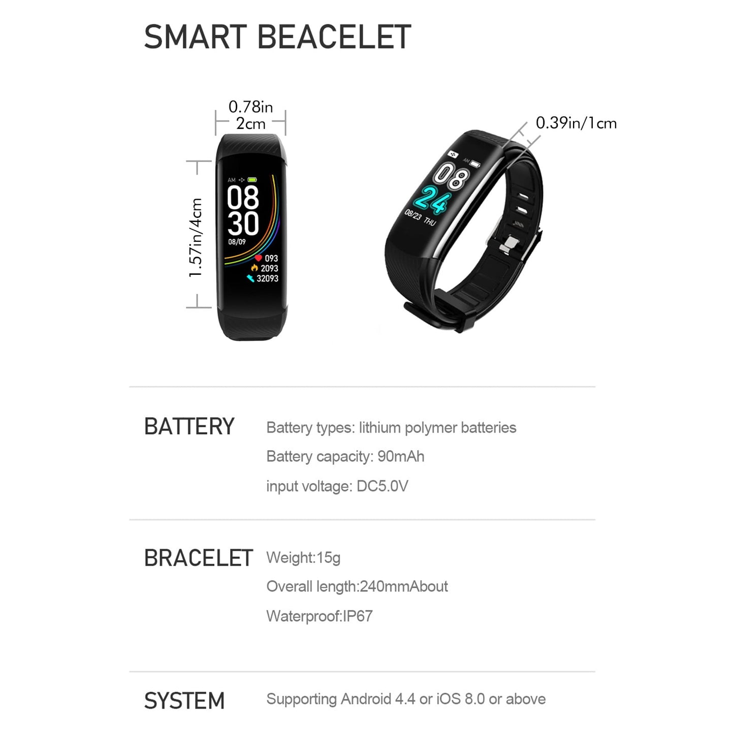 Smart Bracelet Color Screen Bluetooth Exercise Oxygen Sleep Gift Bracelet