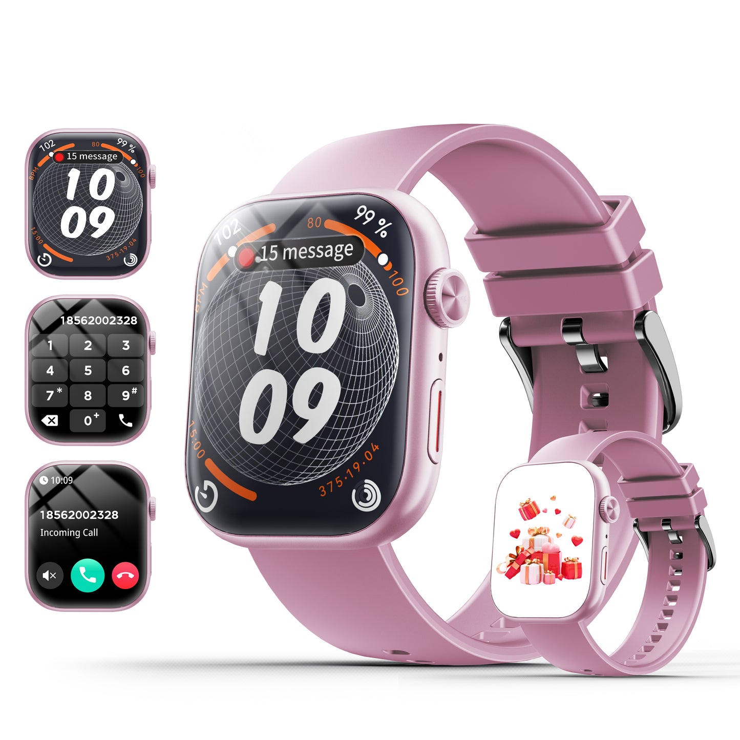 STA Smart Watch,IP68 Waterproof Smartwatch for Women Men 180+ Sports Modes,2.01-inch Fitness Tracker with Bluetooth Call(Answer/Make Calls) STA Smartwatch Compatible with Android and iPhone (Pink)