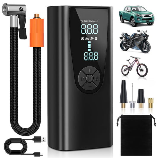 Tire Inflator Portable Air Compressor, 150 PSI Air Pump for Car Tires with Digital Tire Pressure Gauge, 20000mAh Rechargeable 4X Faster Portable Tire Inflator for Car, Motorcycles, Bicycles, Balls